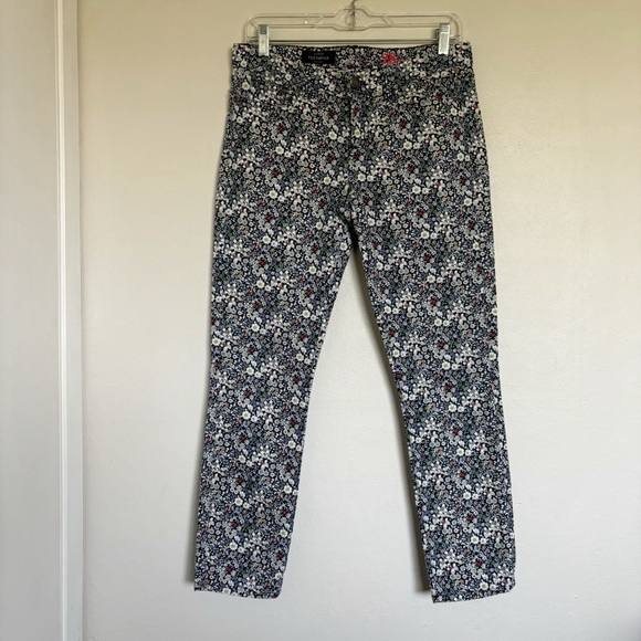 Liberty Art Fabrics x J. Crew June’s Meadow Print Toothpick Jeans Size 28 Ankle - Picture 1 of 14